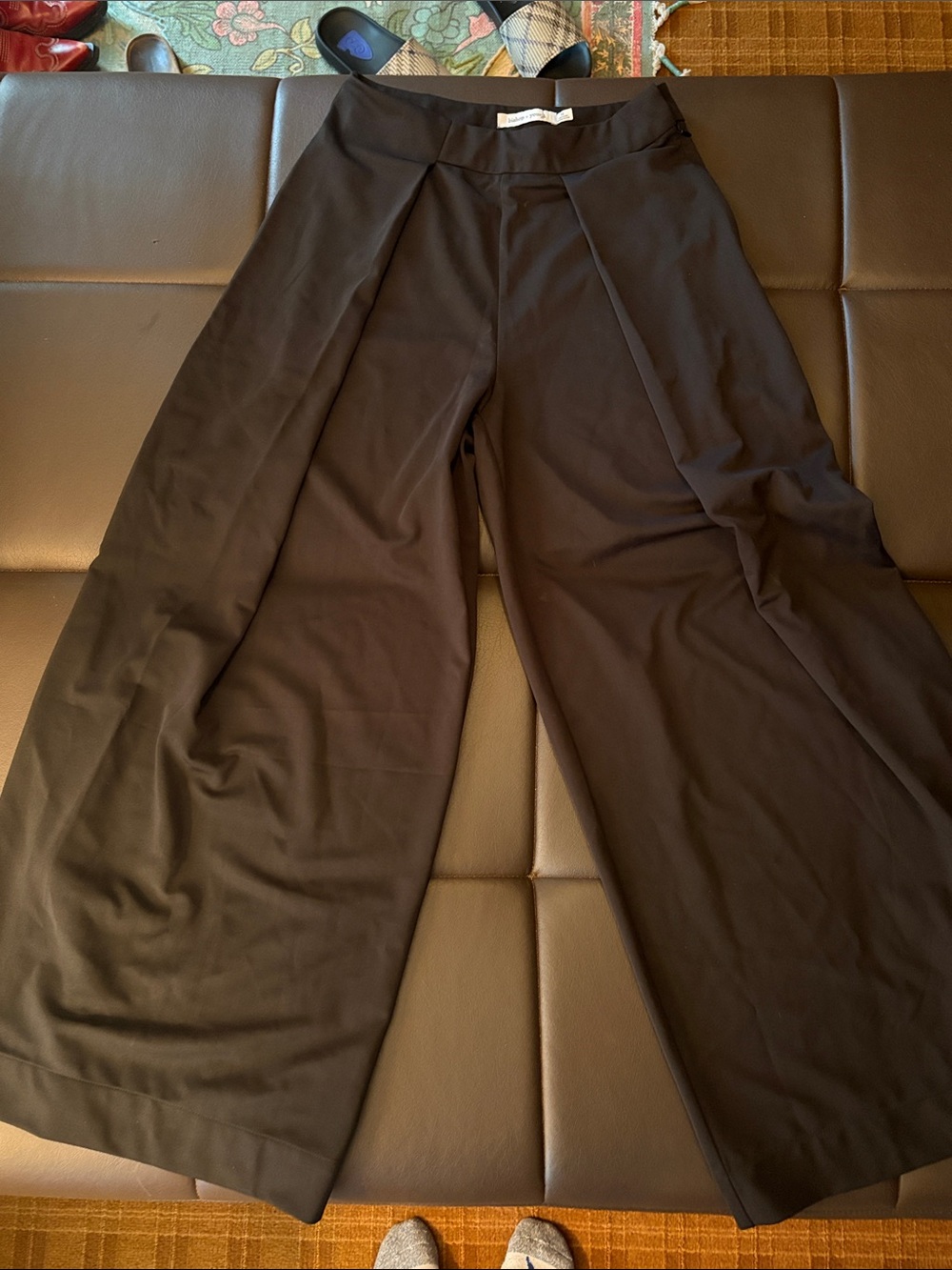 Anthropologie Wide Leg Black Skirted Pants